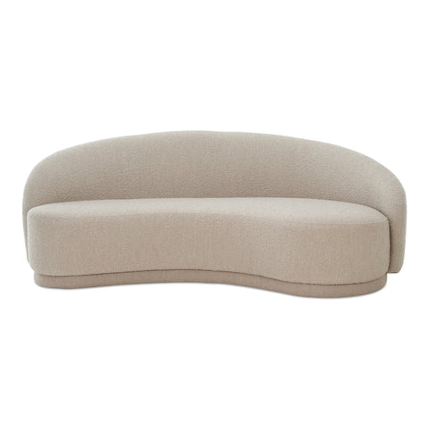 Nature-Driven Modernist Asymmetrical Curved Boucle Sofa