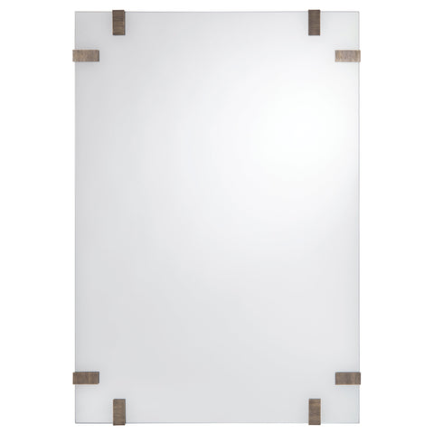 Contemporary Floating Rectangle Mirror with Silver Leaf Finish