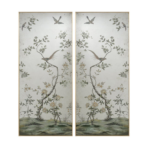 Decorating Essentials Hand Painted Floral Frameless Wall Disc
