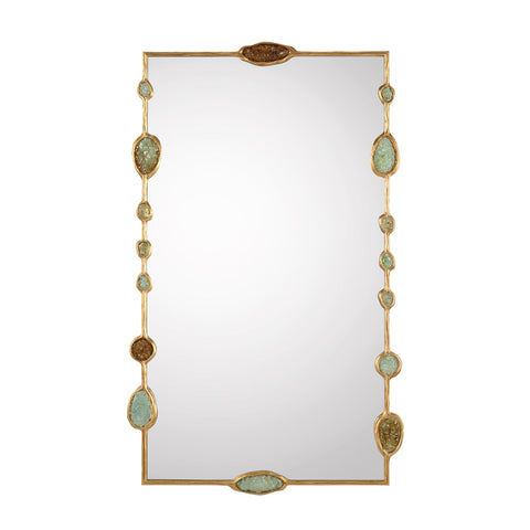 Contemporary Handcrafted Geometric Rectangle Accent Wall Mirror