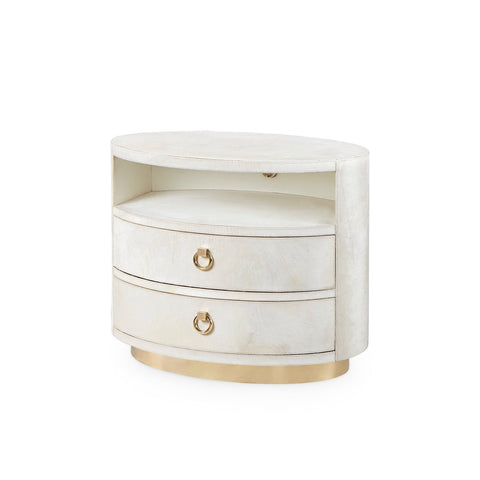Villa & House Julius Gilded Drum Nightstand in Quiet Luxury Style