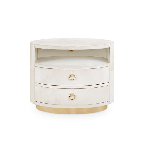Villa & House Julius Gilded Drum Nightstand in Quiet Luxury Style