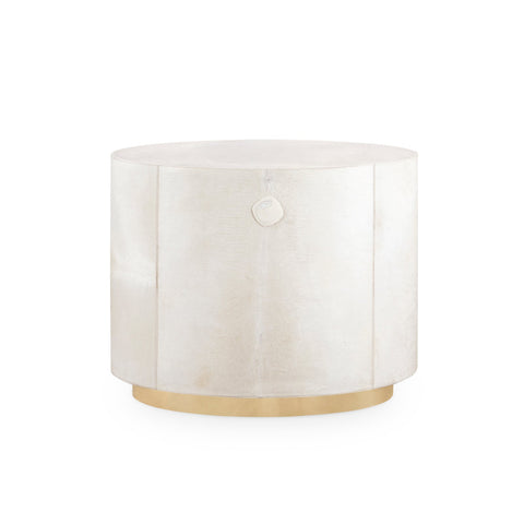 Villa & House Julius Gilded Drum Nightstand in Quiet Luxury Style