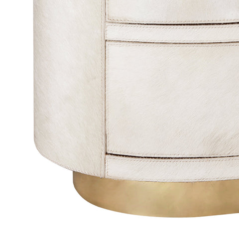 Villa & House Julius Gilded Drum Nightstand in Quiet Luxury Style