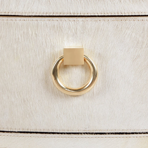 Villa & House Julius Gilded Drum Nightstand in Quiet Luxury Style