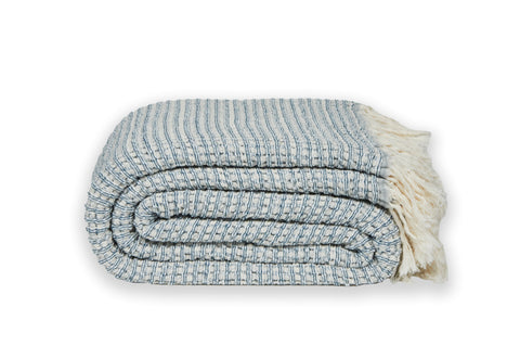 Jenna Geometric Woven Rectangle Throw with Fringe Scandinavian Style
