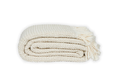 Jenna Geometric Woven Rectangle Throw with Fringe Scandinavian Style