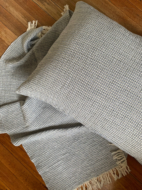 Jenna Geometric Woven Rectangle Throw with Fringe Scandinavian Style