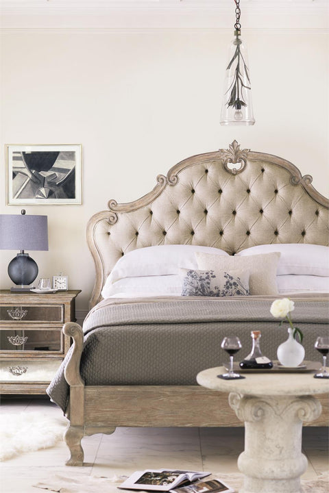 Bernhardt Elegant Campania Arch Upholstered Panel with Button Tufting - Panel - King