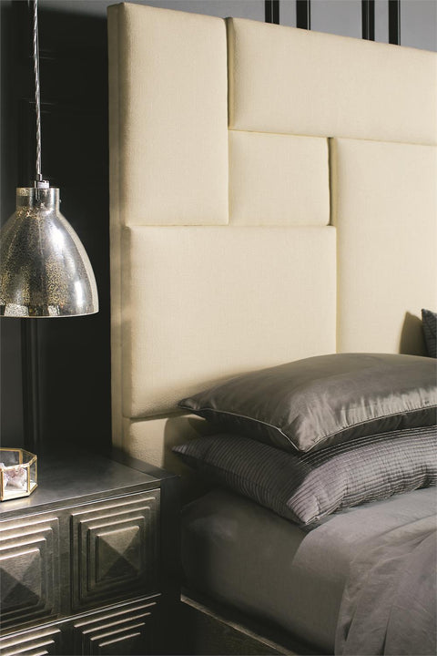 Bernhardt Modern Mosaic Upholstered Headboard Panel in Tan - Low Profile - Queen - King