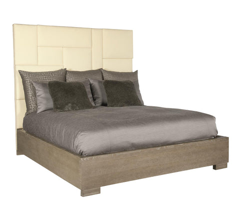 Bernhardt Modern Mosaic Upholstered Headboard Panel in Tan - Low Profile - Queen - King