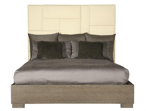 Bernhardt Modern Mosaic Upholstered Headboard Panel in Tan - Low Profile - Queen - King