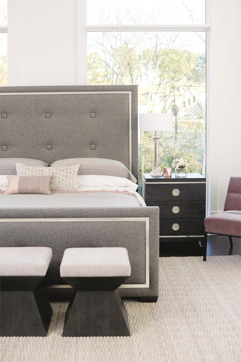 Bernhardt Elegant Decorage Upholstered Panel with Button Tufting - Low Profile - King