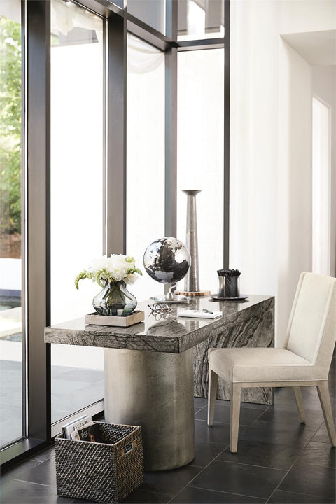 Bernhardt Timeless Minimalist Modern Marble Writing Desk - 72 W