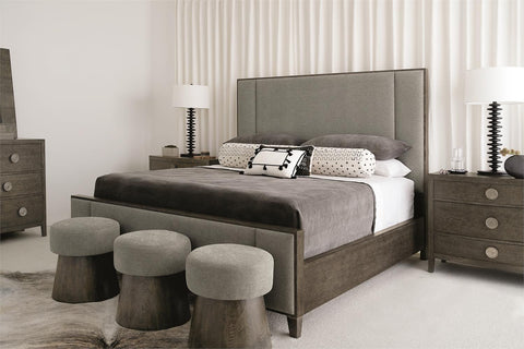 Bernhardt Modern Linea Low Profile Upholstered Panel Bed - Queen - Cal King - King - Queen
