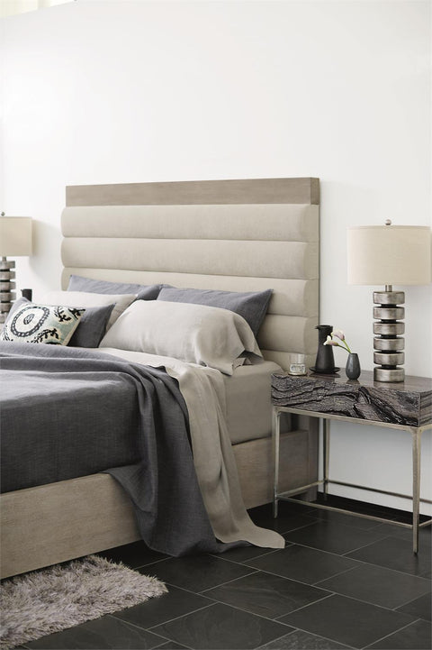 Bernhardt Modern Linea Low Profile Upholstered Panel Bed - Queen - Cal King - King - Queen