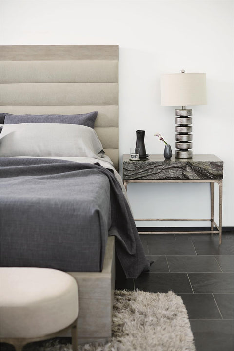 Bernhardt Modern Linea Low Profile Upholstered Panel Bed - Queen - Cal King - King - Queen