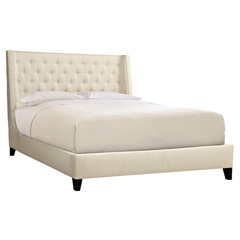 Bernhardt Contemporary Maxime Wingback Platform Bed with Button Tufting - Queen - Queen