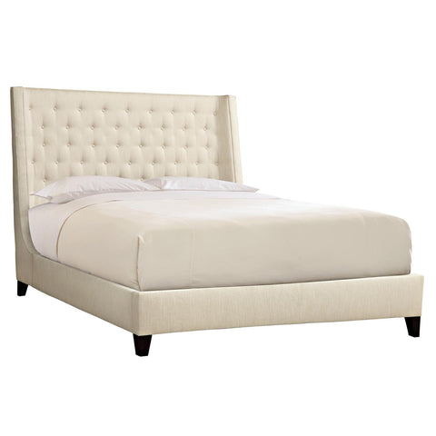 Bernhardt Contemporary Maxime Wingback Platform Bed with Button Tufting - Queen - Queen