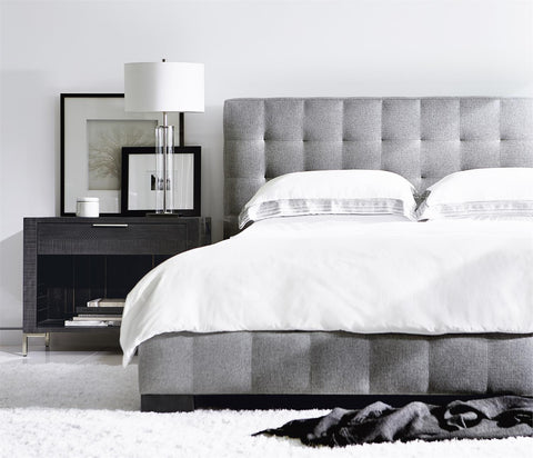 Bernhardt Modern LaSalle Upholstered Panel Bed with Tufted Headboard - Low Profile - Cal King - King