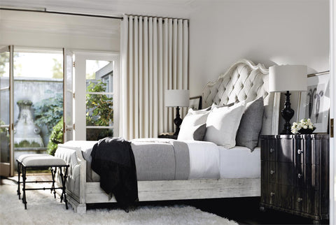 Bernhardt Elegant Mirabelle Arch Upholstered Panel with Button Tufting - Bed - Cal King - King - Queen