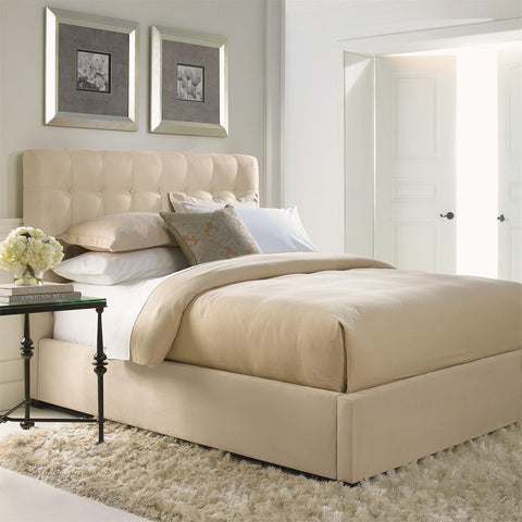 Bernhardt Elegant Avery Low Profile Platform Bed with Tufted Headboard - Queen - Cal King - King