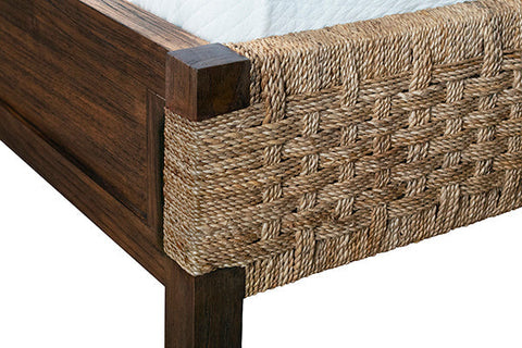 Worlds Away Organic Coastal Plank Panel Bed with Headboard - Panel - Twin - Queen - King