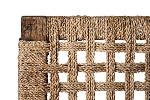 Worlds Away Organic Coastal Plank Panel Bed with Headboard - Panel - Twin - Queen - King