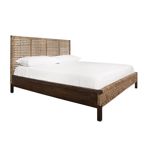 Worlds Away Organic Coastal Plank Panel Bed with Headboard - Panel - Twin - Queen - King