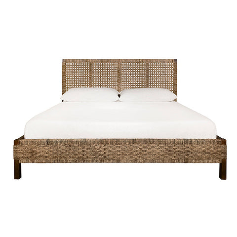 Worlds Away Organic Coastal Plank Panel Bed with Headboard - Panel - Twin - Queen - King