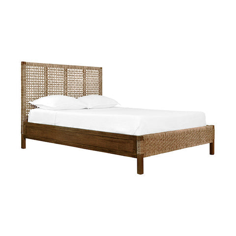 Worlds Away Organic Coastal Plank Panel Bed with Headboard - Panel - Twin - Queen - King