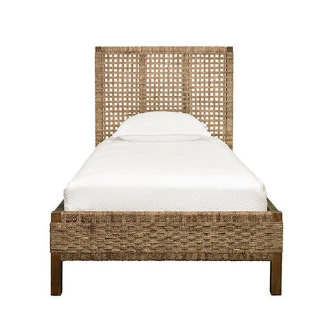 Worlds Away Organic Coastal Plank Panel Bed with Headboard - Panel - Twin - Queen - King