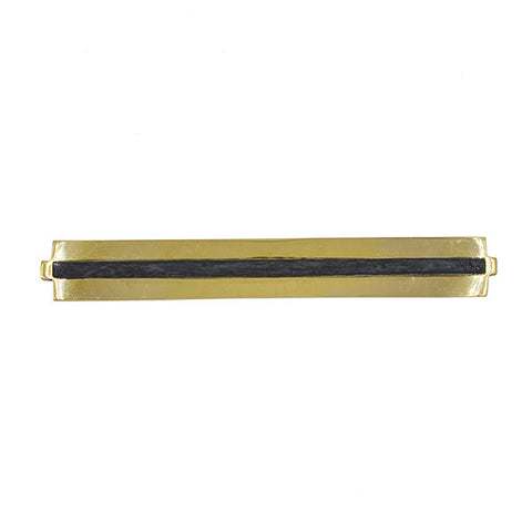 Modern Polished Brass Inlay Rectangle Drawer Pull