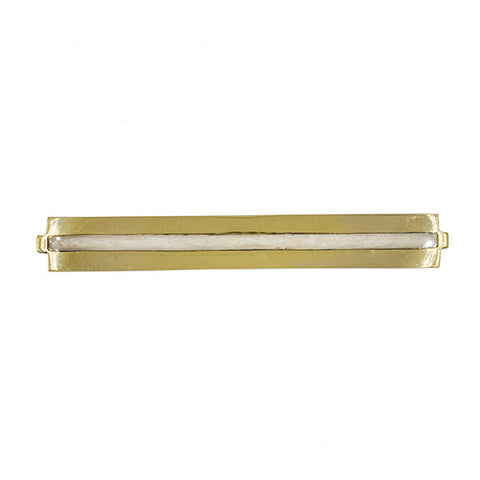 Modern Polished Brass Inlay Rectangle Drawer Pull