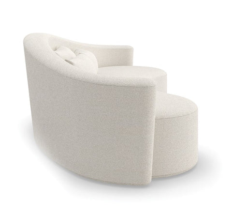 Luna Curved Asymmetrical Sofa in Beige Boucle for Contemporary Living
