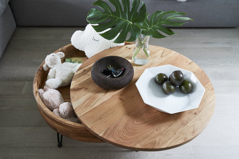 Privado Modern Drum Coffee Table with Storage