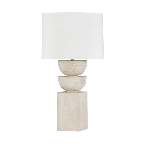 Gardiner Accent Column Table Lamp in White Modern Drum