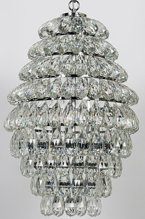 Ambient Tiered Chandelier with Crystals Elegant Ceiling Light
