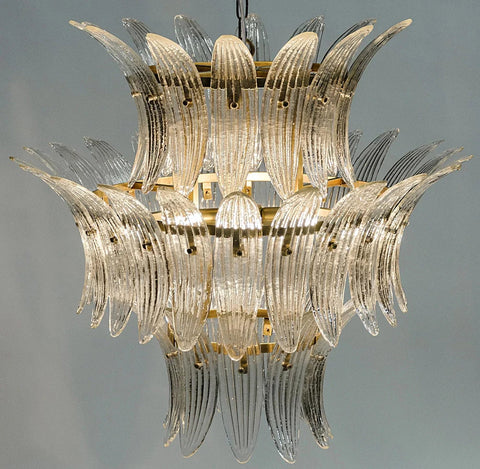 Accent Art Deco Tiered Chandelier with Handcrafted Art Glass