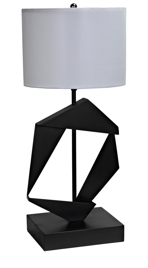 Accent Modern Handcrafted Drum Table Lamp Matte Black