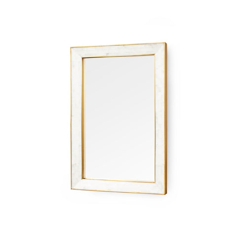 Contemporary Marble Framed Mosaic Accent Wall Mirror