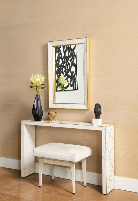 Contemporary Marble Framed Mosaic Accent Wall Mirror