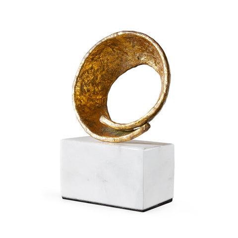 Decorating Essentials Modern Handcrafted Gold Leaf Abstract Sculpture