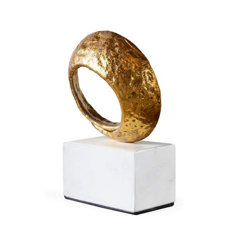 Decorating Essentials Modern Handcrafted Gold Leaf Abstract Sculpture