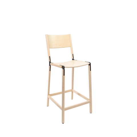 Linden Timeless Minimalist Maple Armless Counter Stool