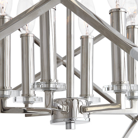 Euclid Modern Chandelier with Crystals Accent Ceiling Light