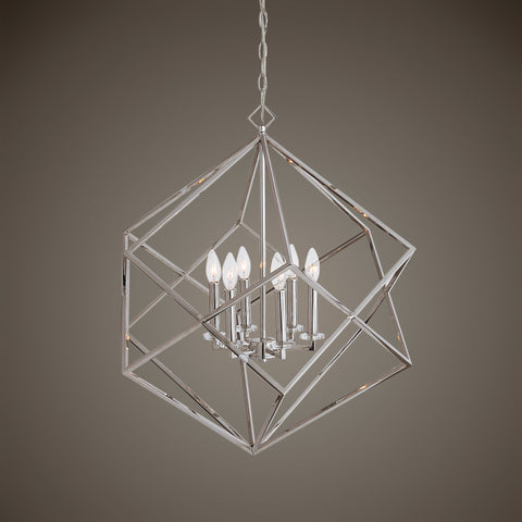 Euclid Modern Chandelier with Crystals Accent Ceiling Light