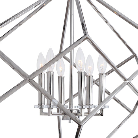Euclid Modern Chandelier with Crystals Accent Ceiling Light