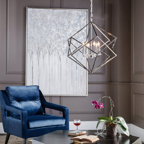 Euclid Modern Chandelier with Crystals Accent Ceiling Light