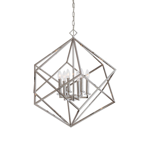 Euclid Modern Chandelier with Crystals Accent Ceiling Light